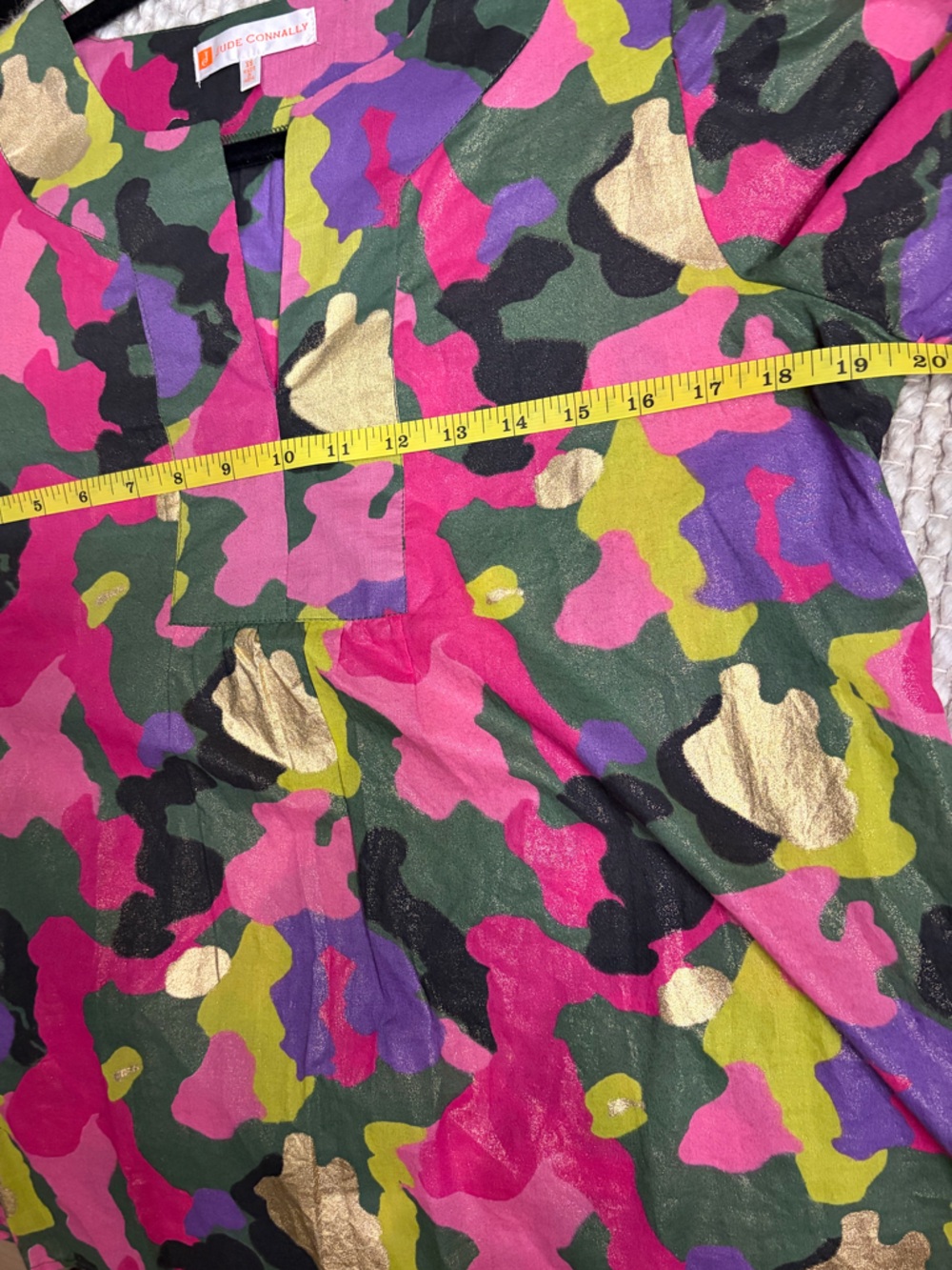 Jude Connally Multicolor Metallic Camouflage Top Size Oversized XS - Picture 4 of 10